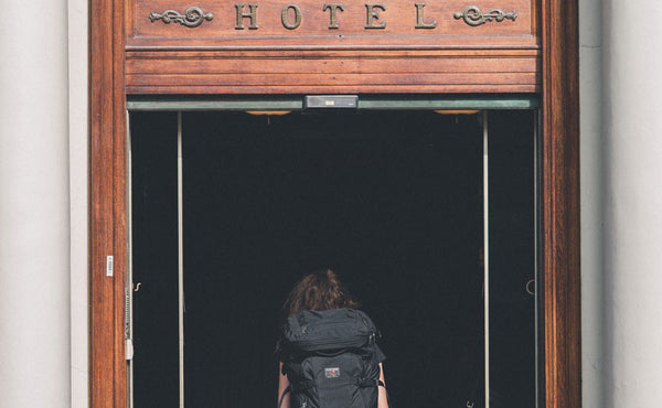 A person wearing the Hero's Journey Pack.